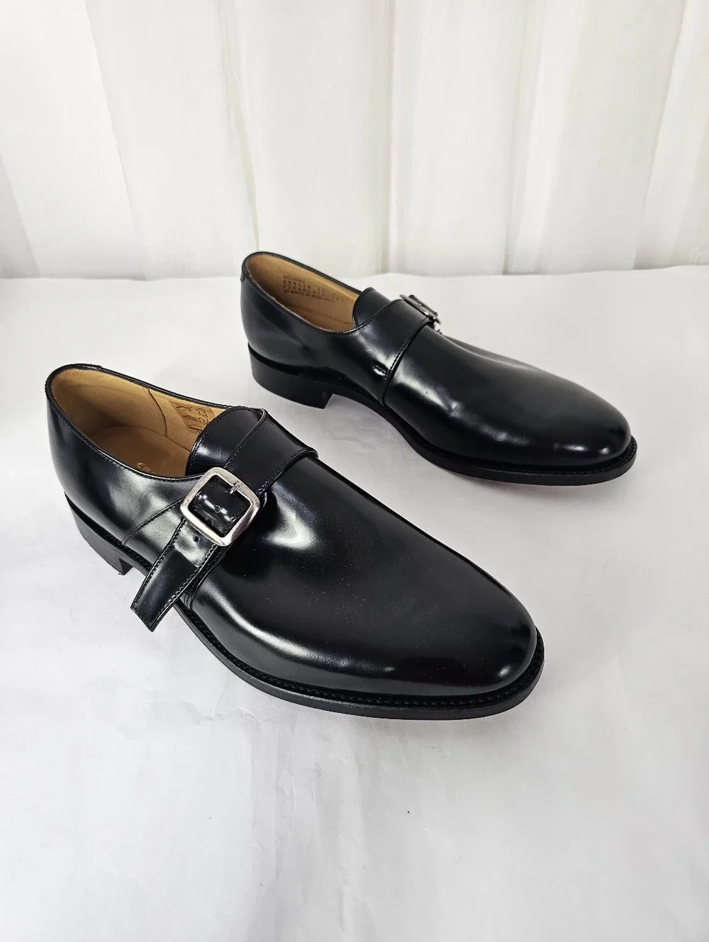 Charles Tyrwhitt Black Leather Single Monk Strap Dress Shoes Size US 10.5/UK 10